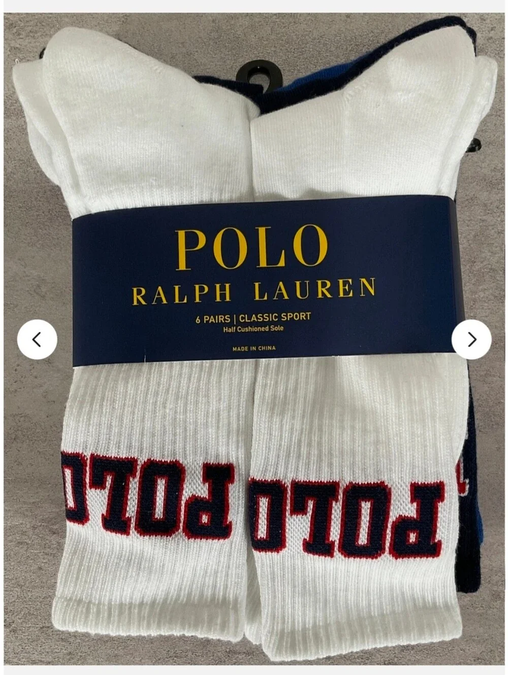 Polo by Ralph Lauren Classic Sports Crew Socks Logo - 6 Pack